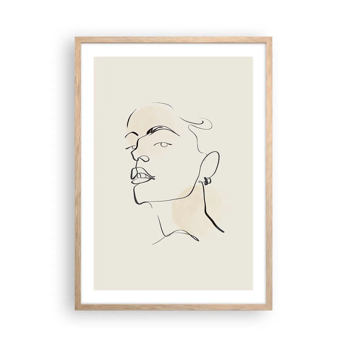 Plakat i ramme af lyst egetræ - Et stolt blik - 50x70 cm