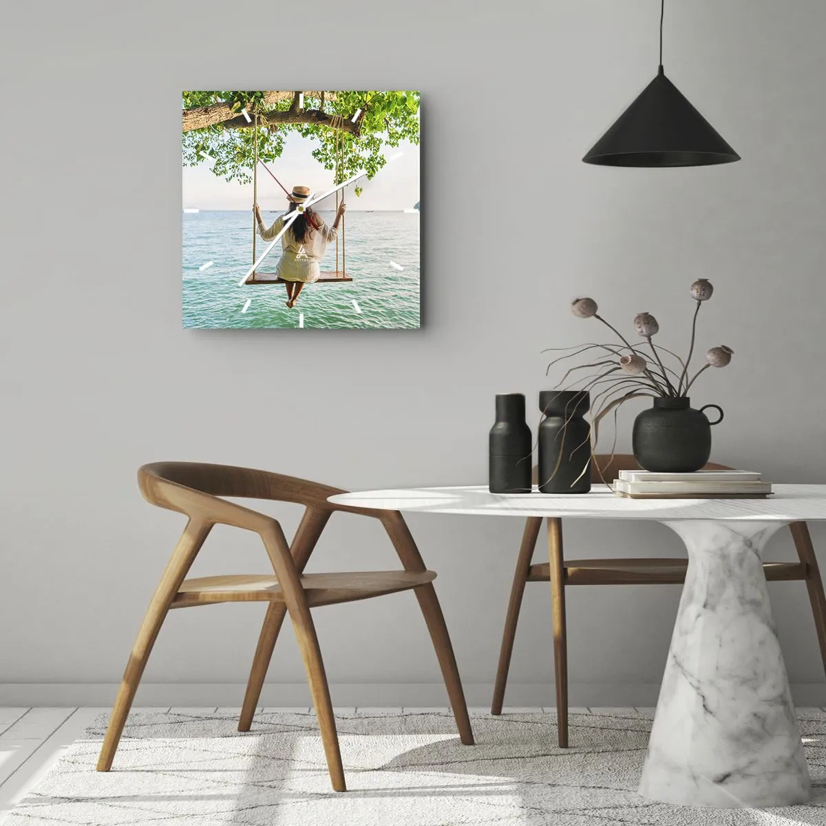 Vægur, Uret - Livet er smukt - 40x40 cm