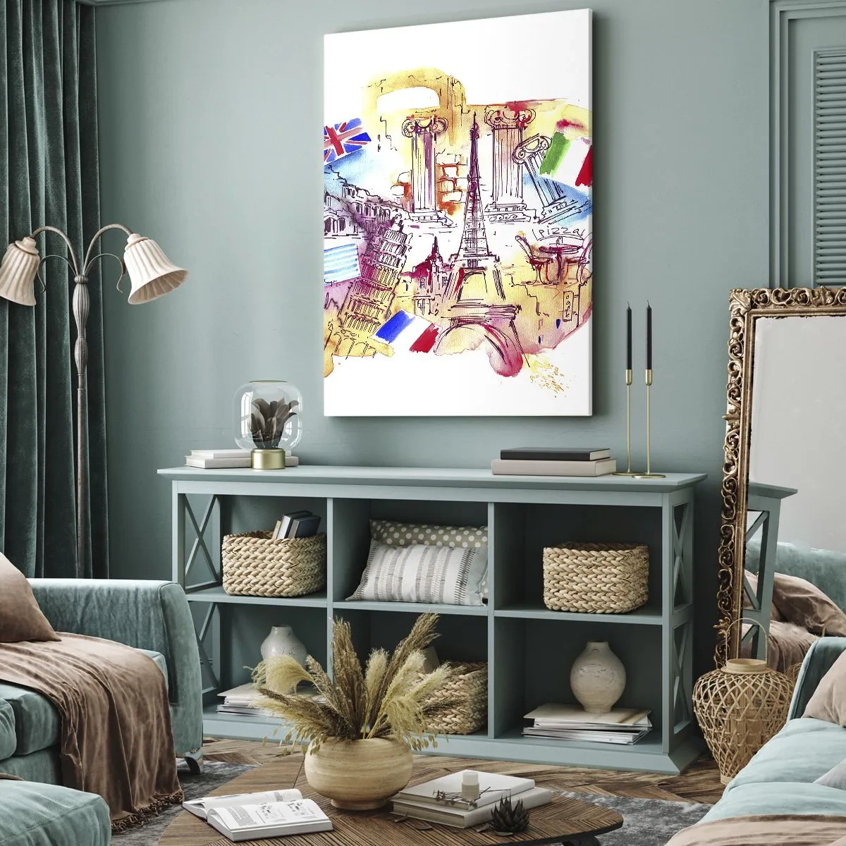 Lærredstryk - Billede på lærred - Europaturné - 45x80 cm