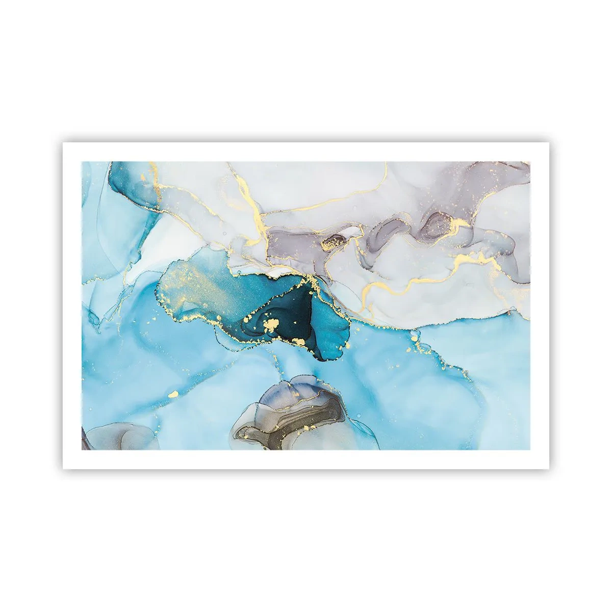 Plakat - En undersøgelse af mødet mellem grå og turkis - 91x61 cm