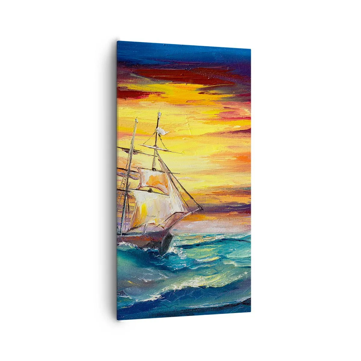 Lærredstryk - Billede på lærred - At trodse bølgerne - 65x120 cm