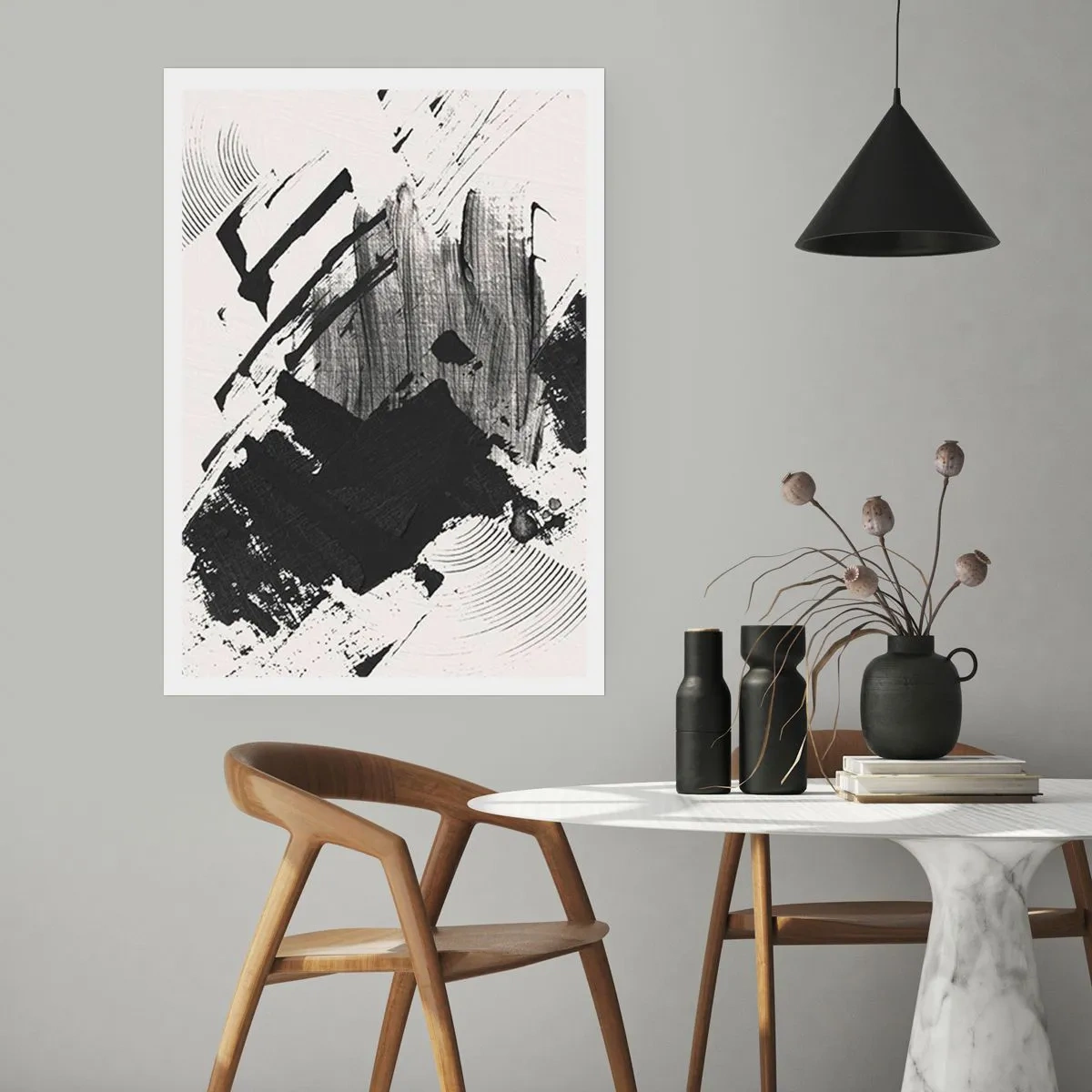 Plakat - Abstraktion - det sortes udtryk - 50x70 cm