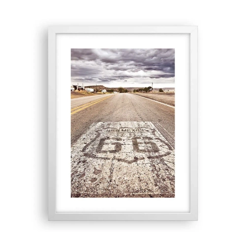 Plakat i hvid ramme - Mother Road - amerikansk legende - 30x40 cm