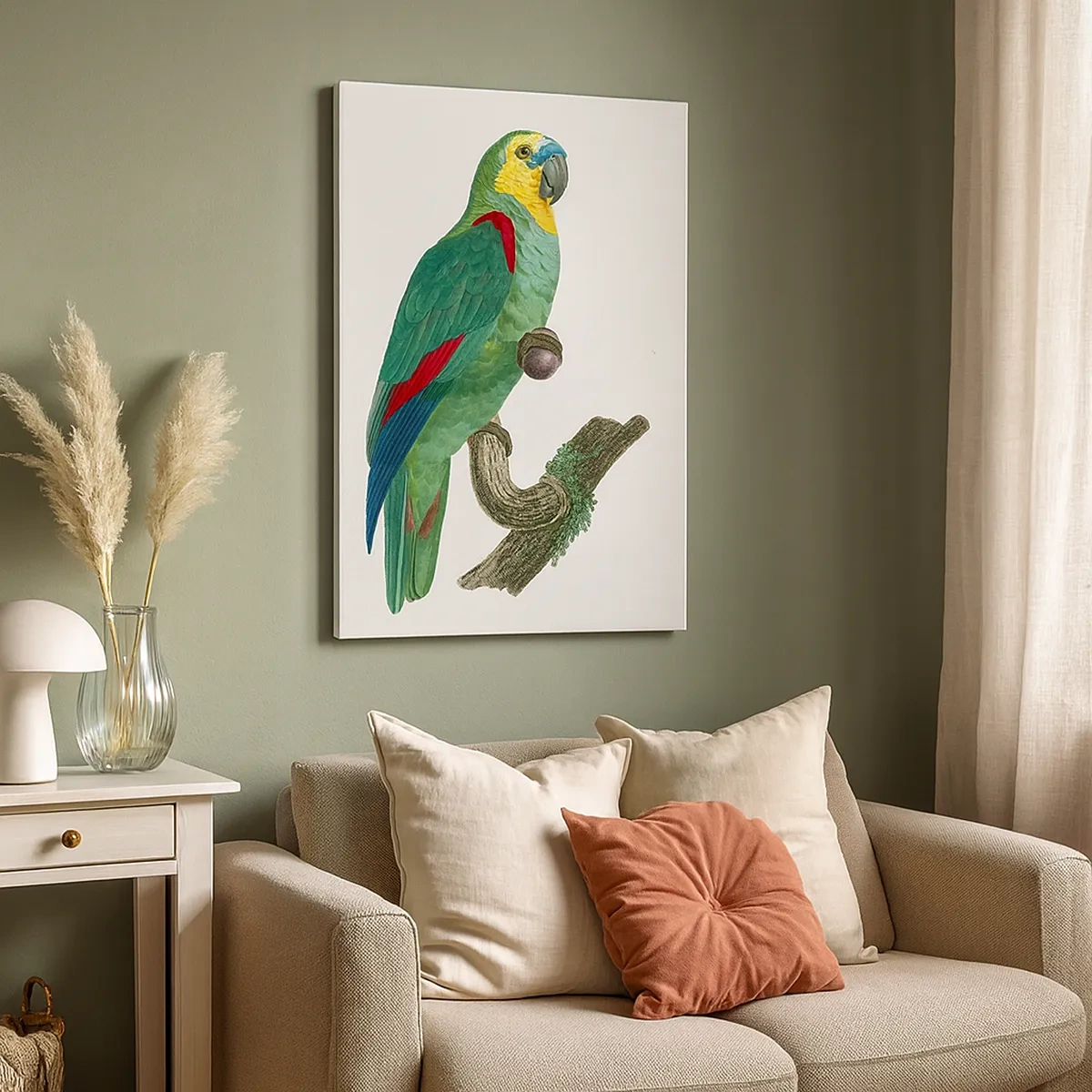 Lærredstryk - Billede på lærred - Papegøjeportræt - 50x70 cm