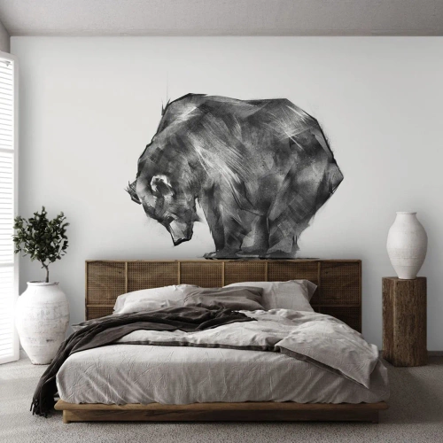 Fototapet Premium Canvas - Dejligt at se nogen tæt på - Abstraktion, Isbjørn, Natur - 100x70 cm