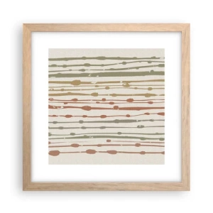 Plakat i ramme af lyst egetræ - Musikalsk farvenotation - 30x30 cm