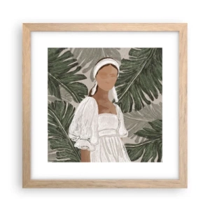 Plakat i ramme af lyst egetræ - Eksotisk portræt - 30x30 cm