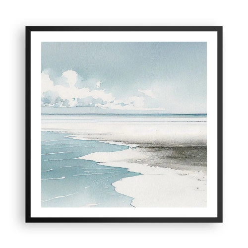 Plakat i sort ramme - Blidt tidevand - 60x60 cm