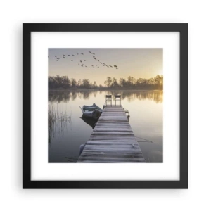 Plakat i sort ramme - Jeg kommer tilbage om et stykke tid - 30x30 cm