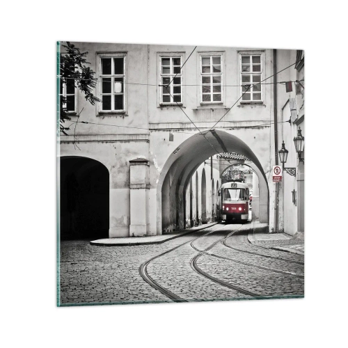 Billede på glas - Gennem byens labyrint - 40x40 cm