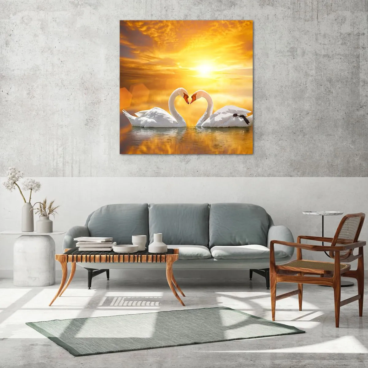 Billede på glas - Hjertet er det smukkeste ord i verden.... - 30x30 cm