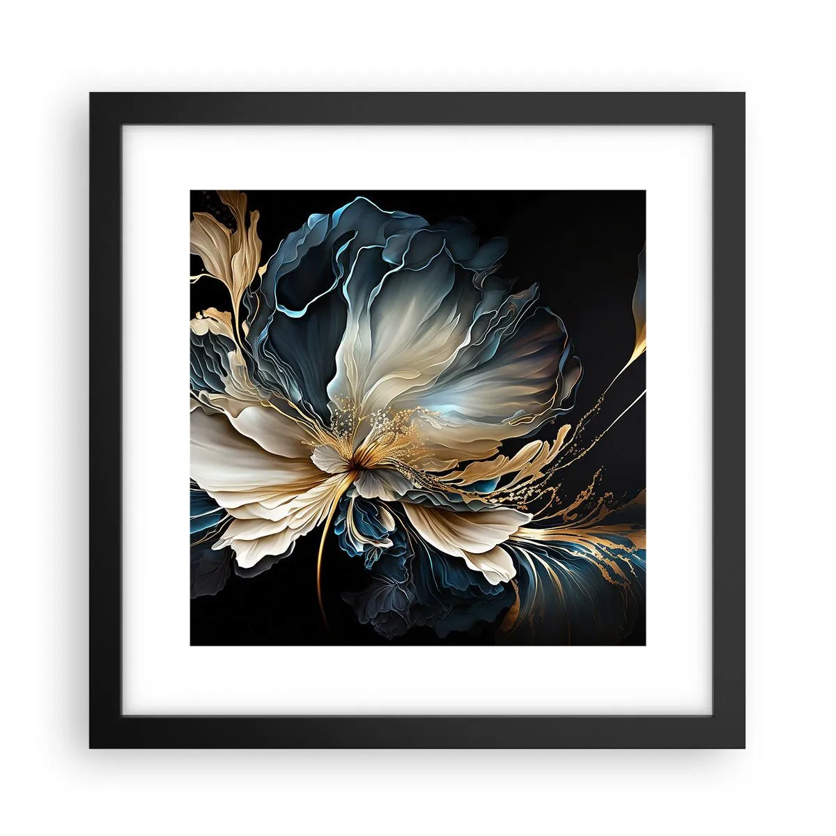 Plakat i sort ramme - Eventyrlig bregneblomst - 30x30 cm