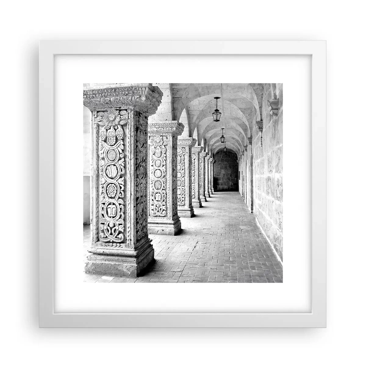 Plakat i hvid ramme - Og hvor går det hen...? - 30x30 cm