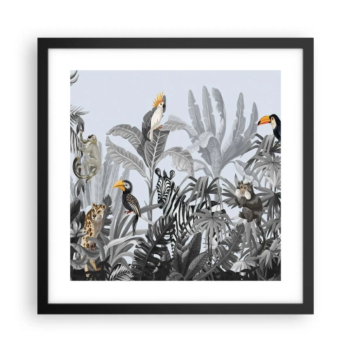Plakat i sort ramme - En afrikansk fabel - 40x40 cm