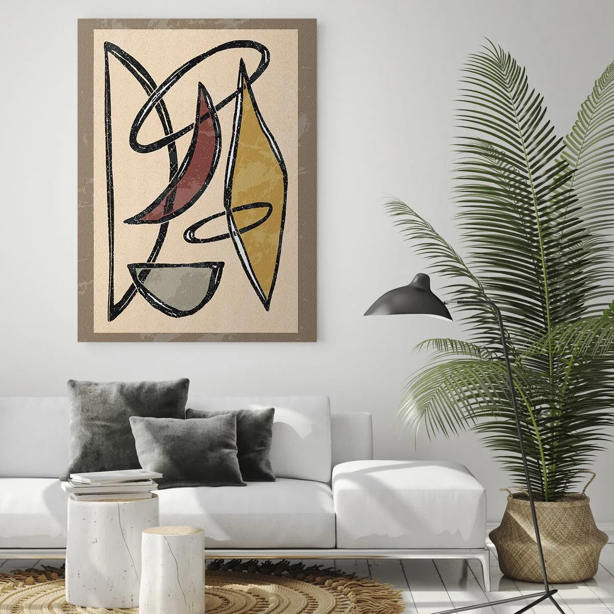 Billede på glas - Komposition - buer og ovaler - 70x100 cm