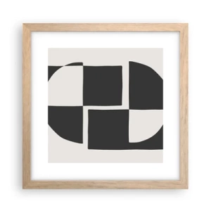 Plakat i ramme af lyst egetræ - Antitese - syntese - 30x30 cm