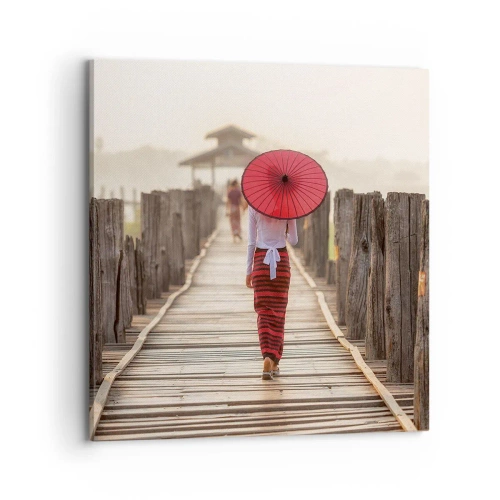 Lærredstryk - Billede på lærred - På den gamle bro - 70x70 cm