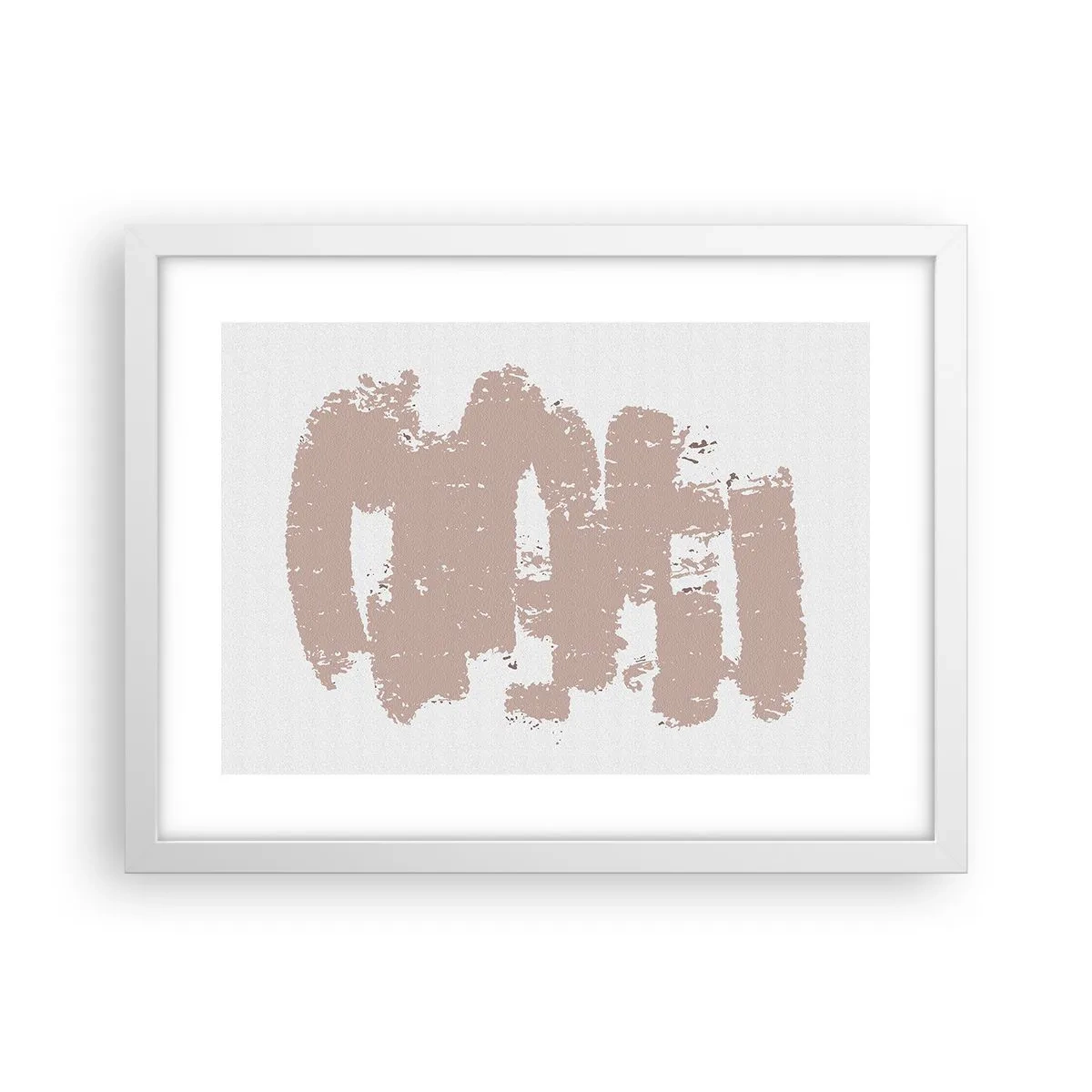 Plakat i hvid ramme - Abstraktion i sart rosa - 40x30 cm