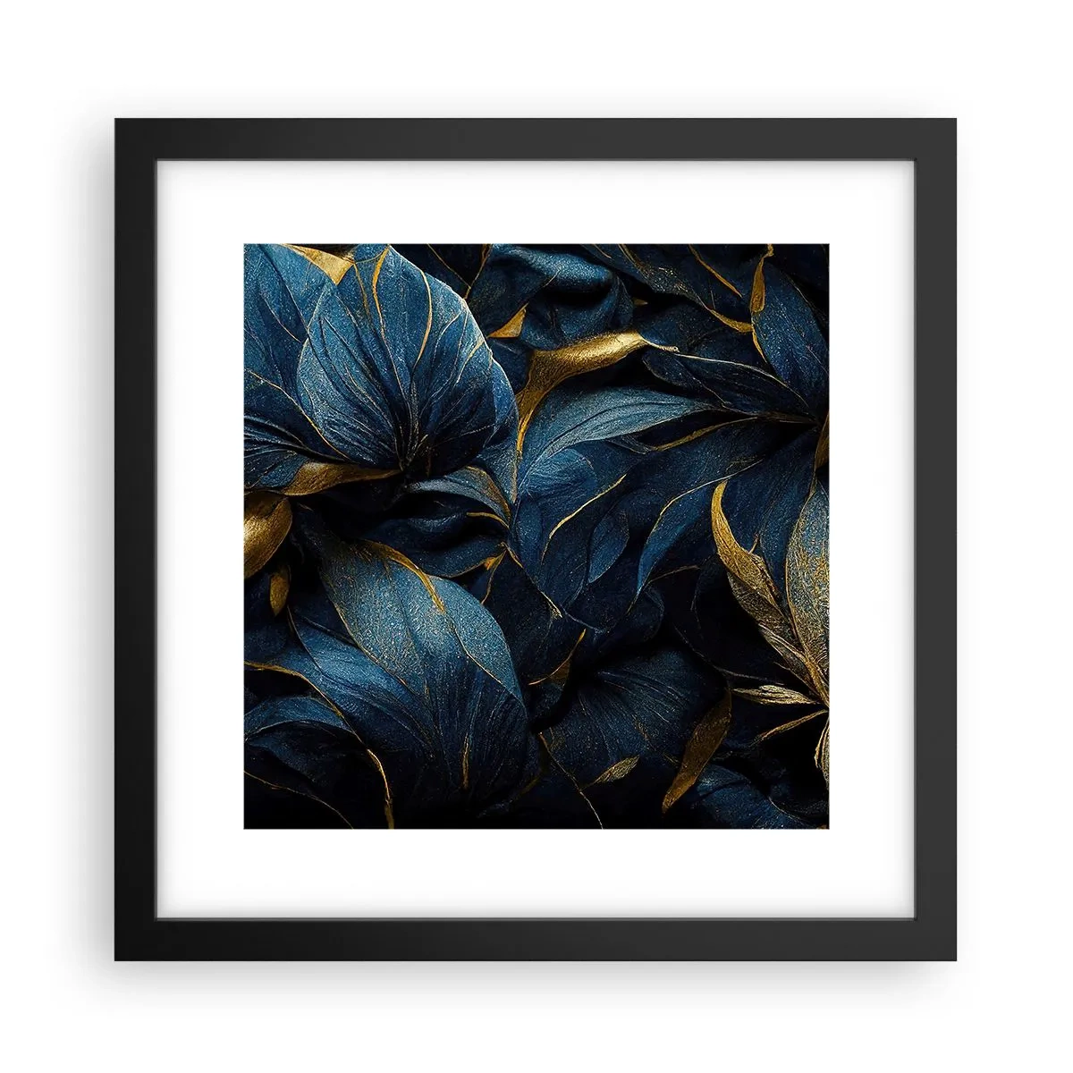 Plakat i sort ramme - Foret med guld - 30x30 cm
