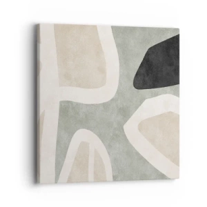 Lærredstryk - Billede på lærred - Komposition med et sort tema - 40x40 cm