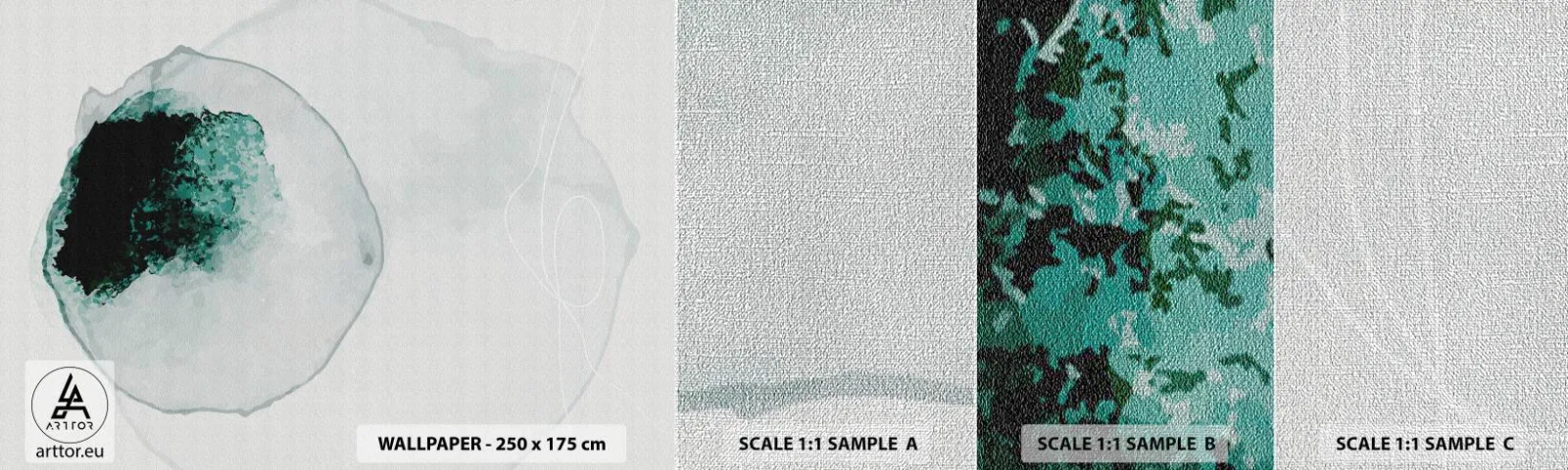 Prøve Fototapet Premium Canvas - I en dråbe vand - Moderne, Minimalistisk, Abstraktion - 100x30 cm