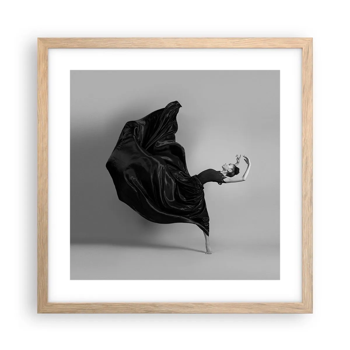 Plakat i ramme af lyst egetræ - Bevinget af musik - 40x40 cm