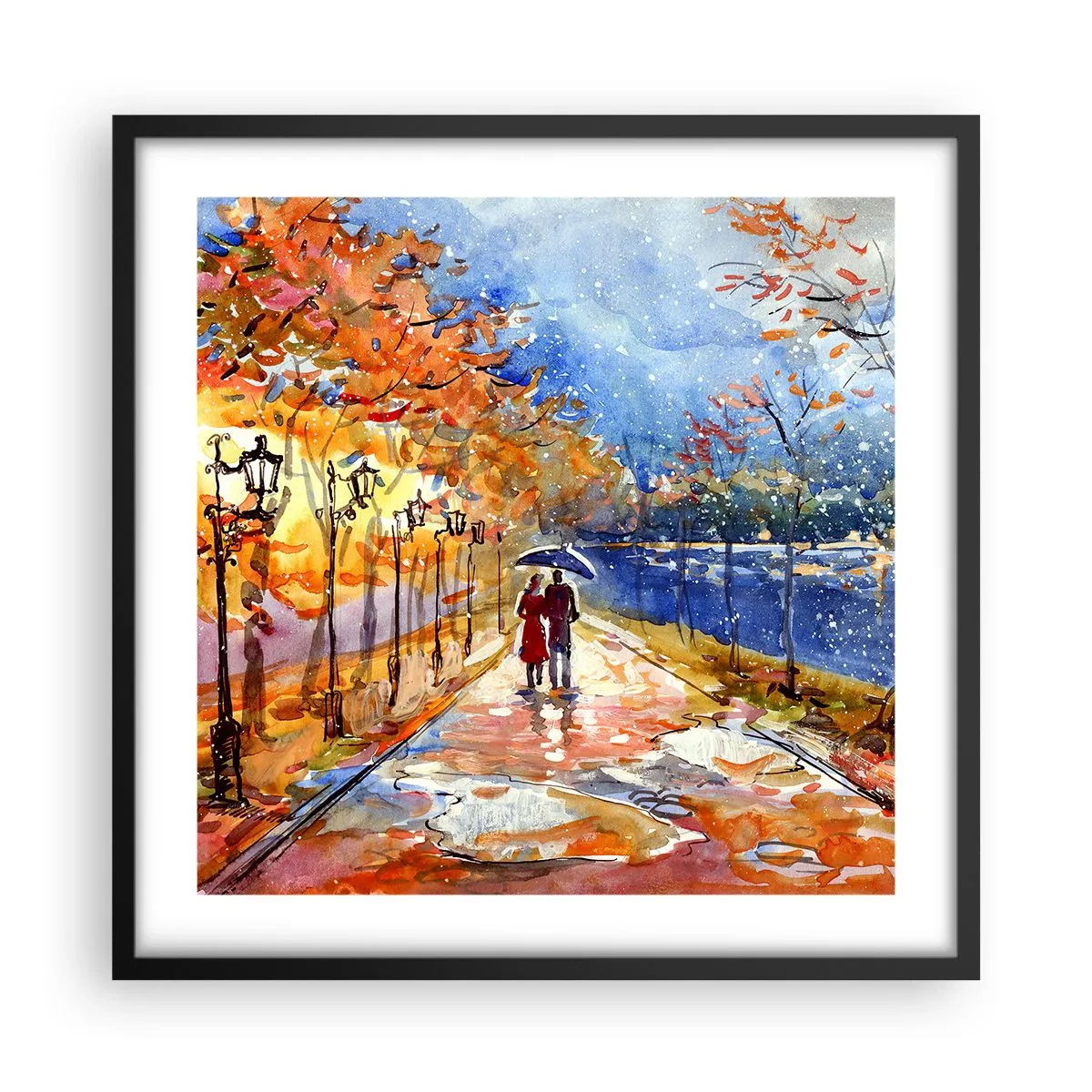 Plakat i sort ramme - Sammen indtil tidsfristen - 50x50 cm