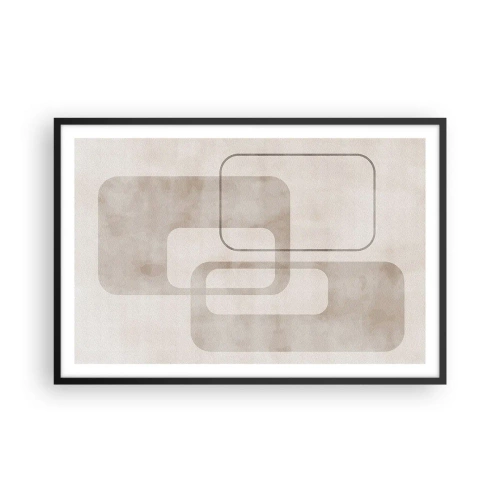 Plakat i sort ramme - Geometrisk fuga - 91x61 cm