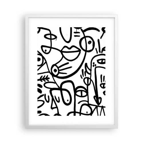 Plakat i hvid ramme - Ansigter og luftspejlinger - 40x50 cm