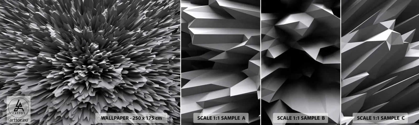 Prøve Fototapet Selvklæbende Deluxe Sticker - Det kan ikke blive skarpere end dette - 3D, Moderne, Tredimensionel - 100x30 cm