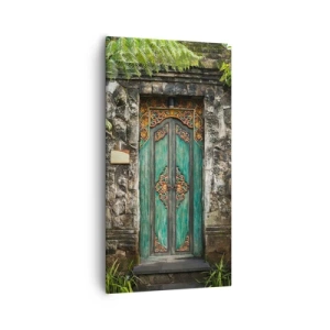 Lærredstryk - Billede på lærred - En dør til en eksotisk verden - 55x100 cm