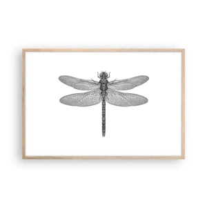 Plakat i ramme af lyst egetræ - Præcision i naturen - 91x61 cm
