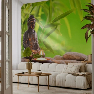 Fototapet Selvklæbende Deluxe Sticker - Livet er smukt - Buddha, Bambus, Spa - 100x70 cm