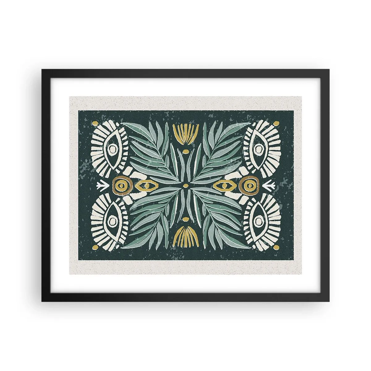 Plakat i sort ramme - Som en folkeudskæring - 50x40 cm