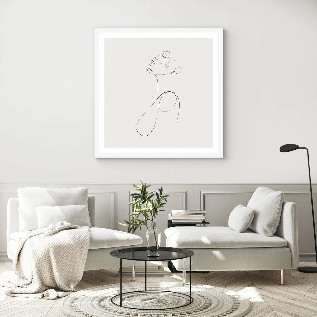 Plakat i hvid ramme - Sløjfet i drømme - 30x30 cm