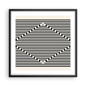 Plakat i sort ramme - Geometrisk illusion - 50x50 cm