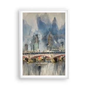 Plakat i hvid ramme - London i al sin pragt - 70x100 cm