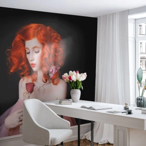Fototapet Standard Eco - I barokstil - Kvinde, Model, Rose - 250x175 cm