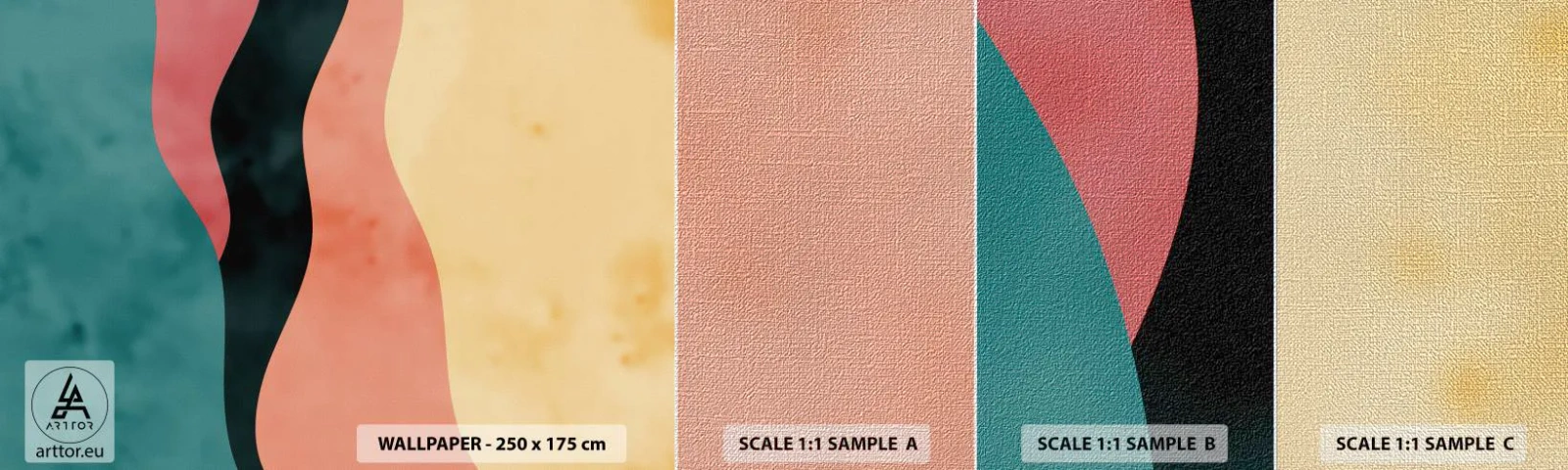 Prøve Fototapet Premium Canvas - Kompatibel manglende overholdelse - Abstraktion, Stykke, Moderne kunst. - 100x30 cm