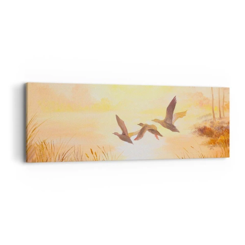 Lærredstryk - Billede på lærred - Starten på en lang rejse - 90x30 cm