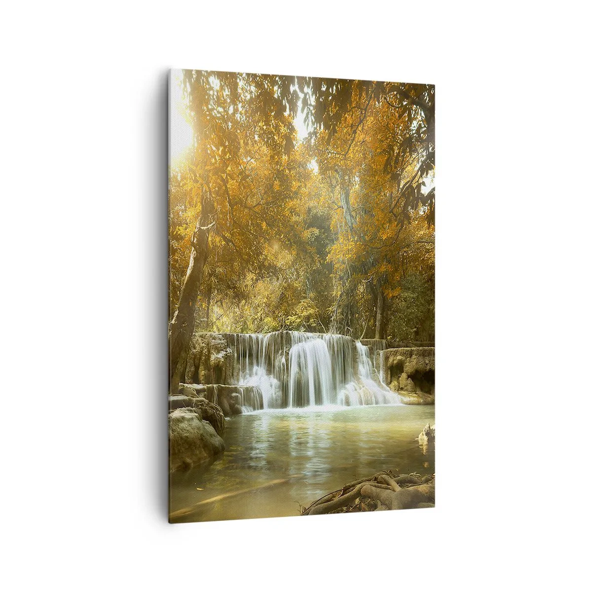 Lærredstryk - Billede på lærred - Kaskade i parken - 80x120 cm
