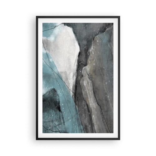 Plakat i sort ramme - Abstraktion: klipper og is - 61x91 cm