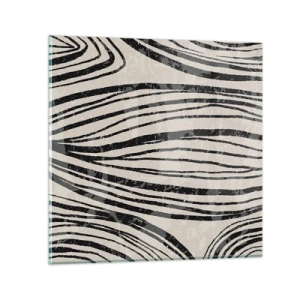 Billede på glas - Et spild af linjer - 70x70 cm