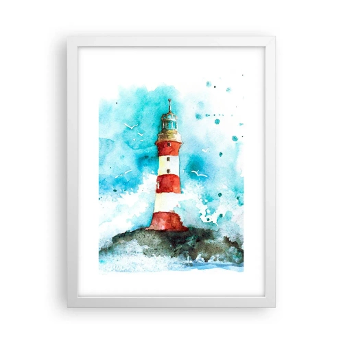 Plakat i hvid ramme - Elementernes enhed - 30x40 cm