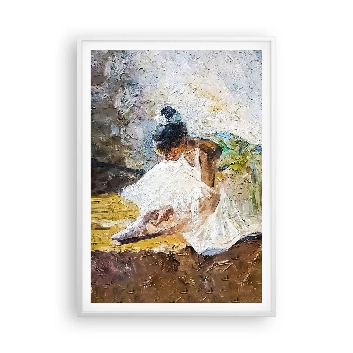 Plakat i hvid ramme - Fra et maleri af Degas - 70x100 cm