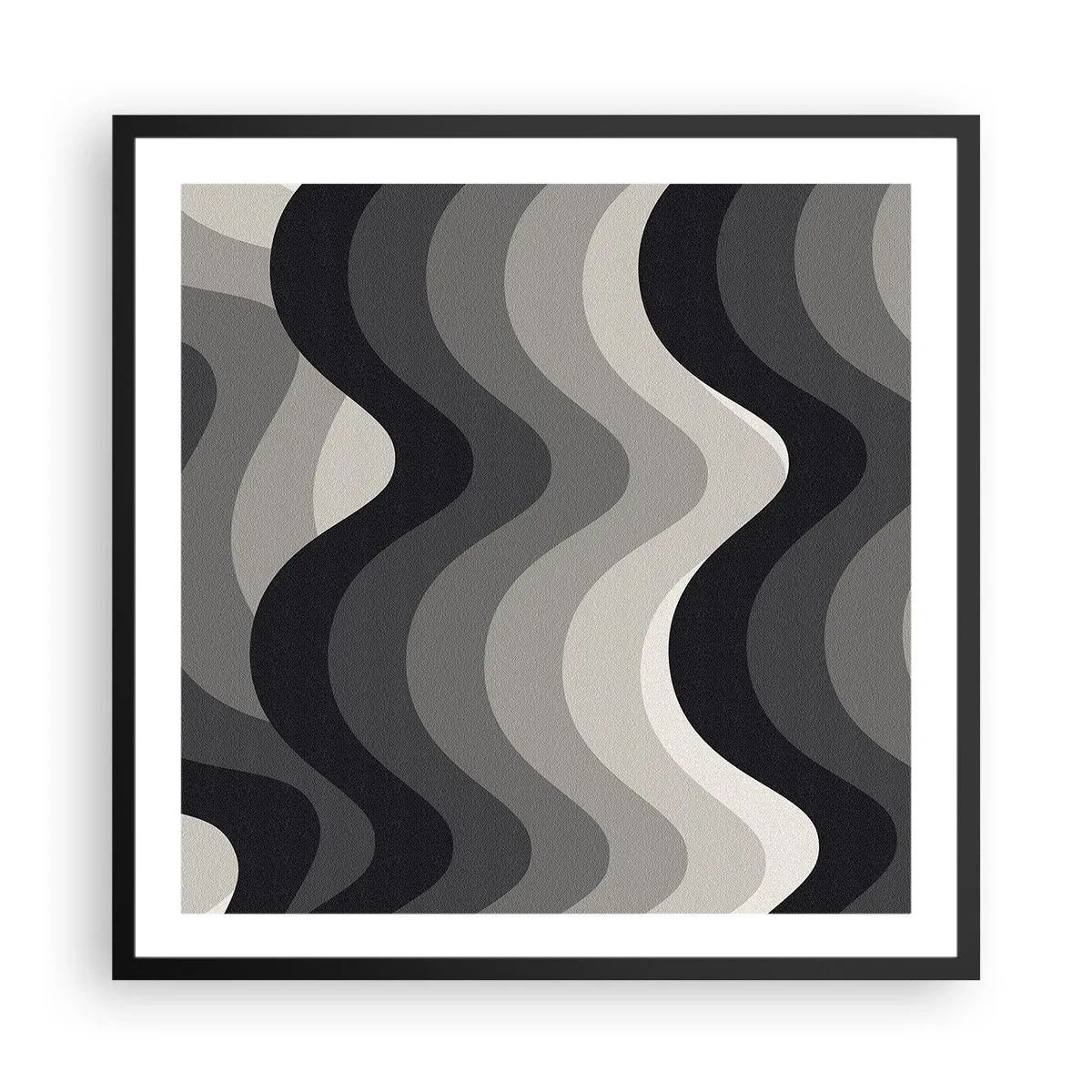 Plakat i sort ramme - Bølge efter bølge - 60x60 cm