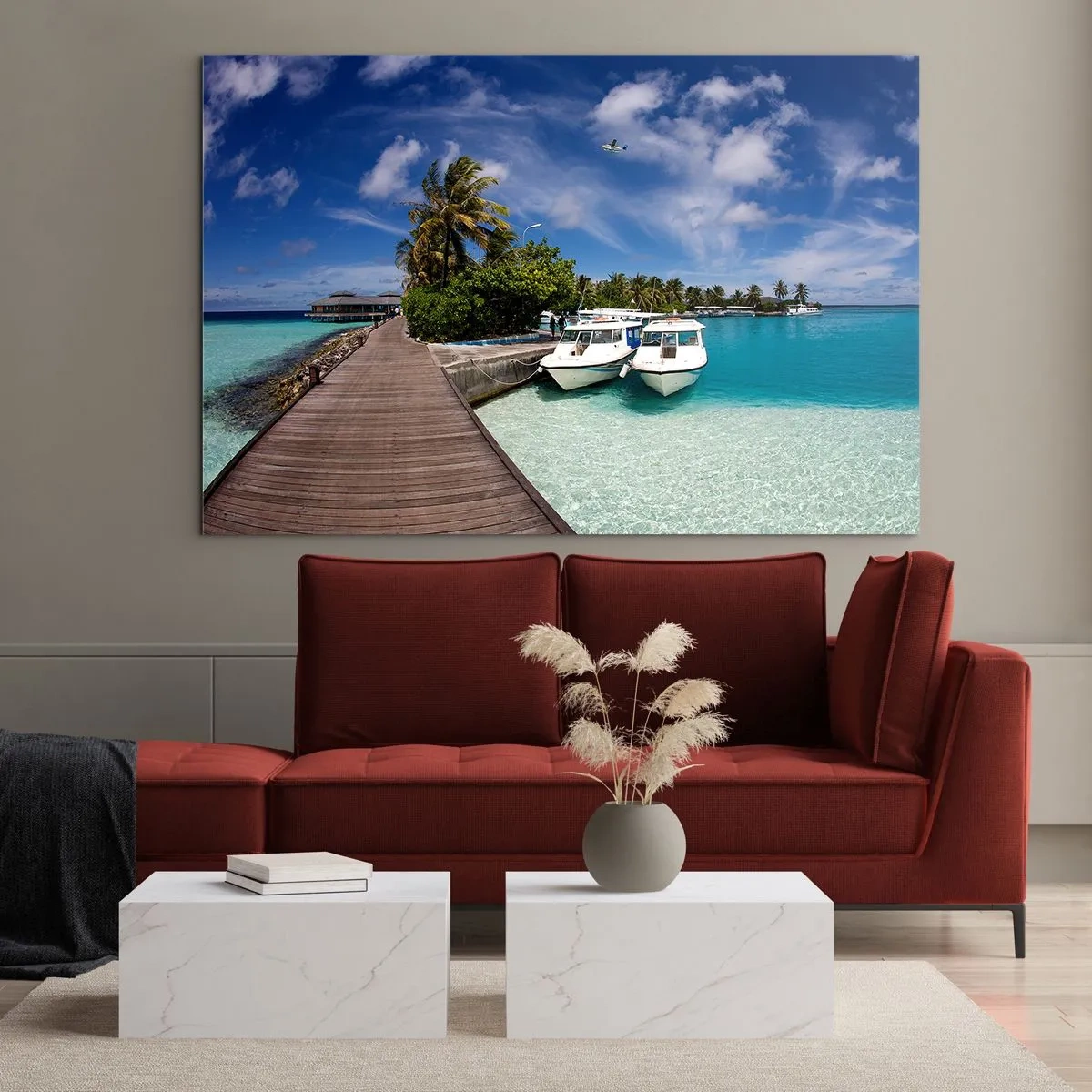 Billede på glas - Og dog findes paradiset - 120x80 cm