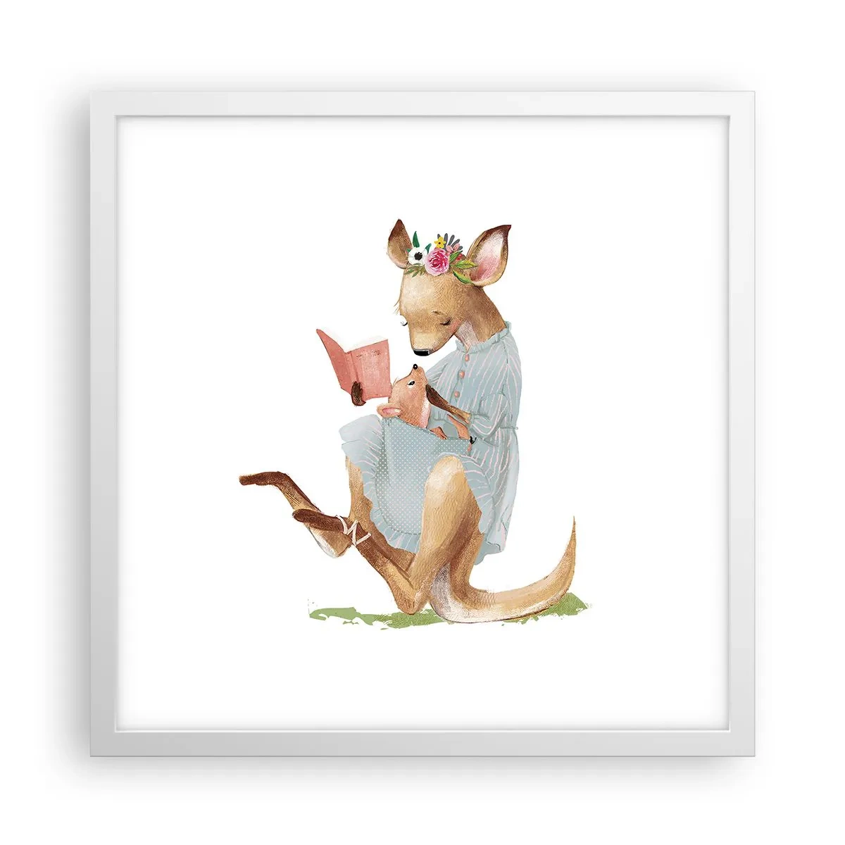 Plakat i hvid ramme - Læs for mig, mor - 40x40 cm