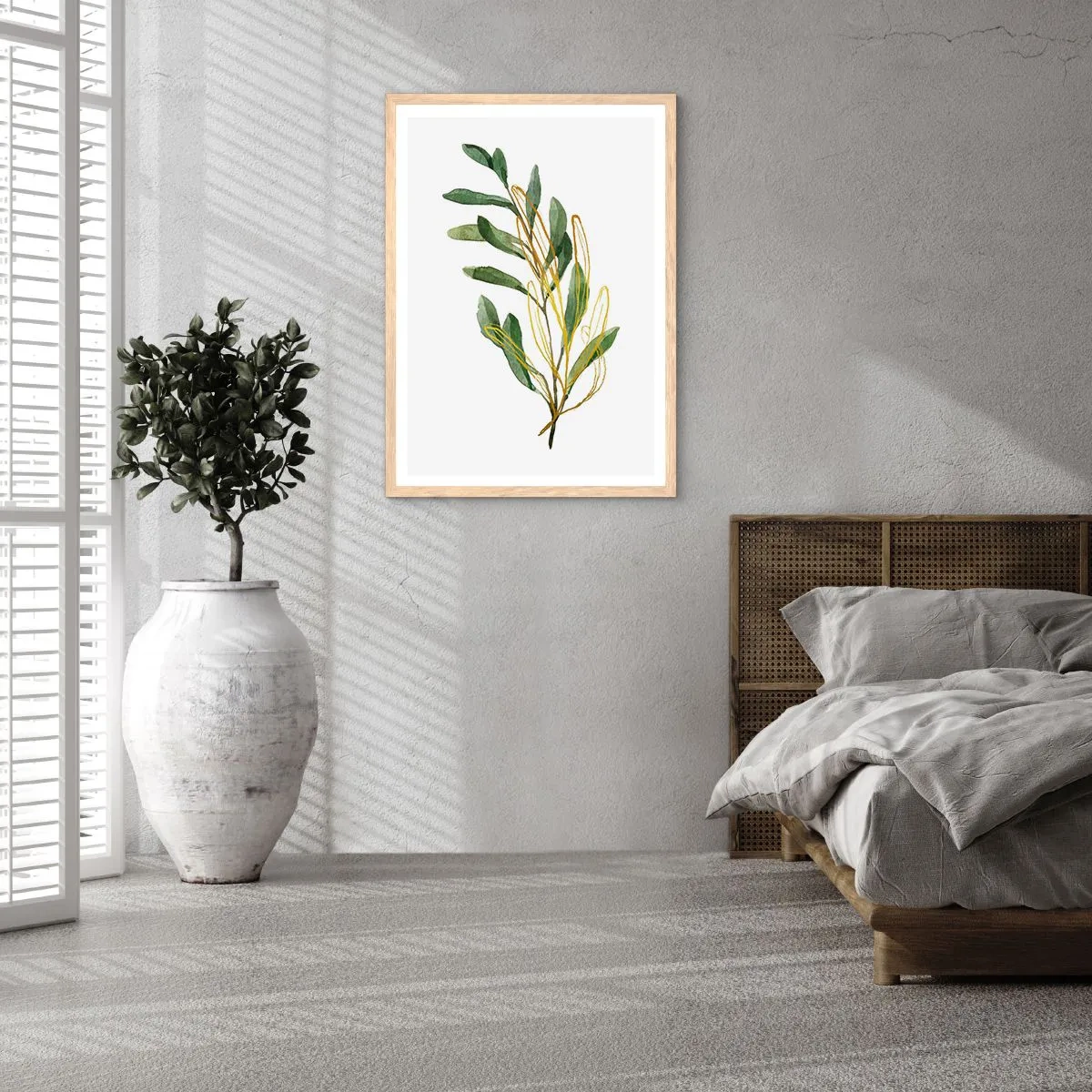 Plakat i ramme af lyst egetræ - Alt, hvad der er godt - 30x40 cm