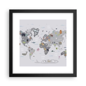 Plakat i sort ramme - Fortæl mig, hvor du er fra... - 30x30 cm